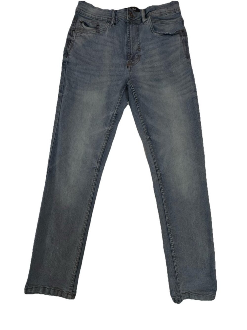 Kenneth Cole Straight Tapered Jeans Mens 30x30 Light Wash Stretch Denim Casual